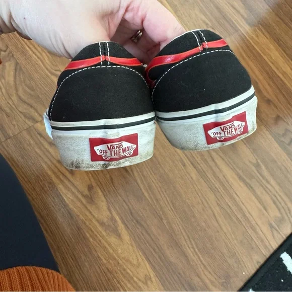 Vans Black Slip-Ons with Red and Yellow Flame Pattern - Picture 4 of 7